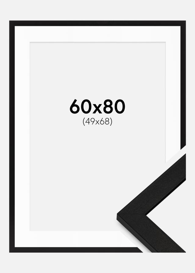 Ramme BGA Classic Svart 60x80 cm - Passepartout Hvit 50x69 cm