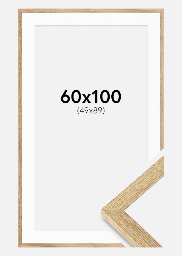 Ramme Selection Eik 60x100 cm - Passepartout Hvit 50x90 cm
