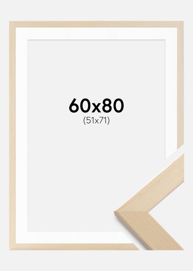 Ramme Trendline Natur 60x80 cm - Passepartout Hvit 52x72 cm