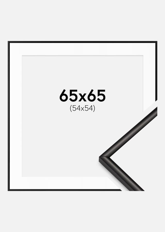 Ramme Scandi Matt Svart 65x65 cm - Passepartout Hvit 55x55 cm