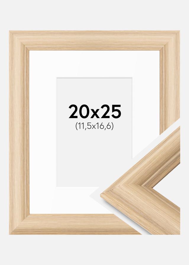 Ramme Västkusten Eik 20x25 cm - Passepartout Hvit B6 125x176 mm