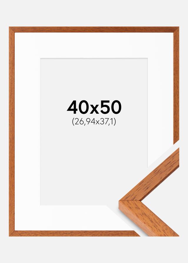 Ramme Ares Kirsebær 40x50 cm - Passepartout Hvit 11x15 inches