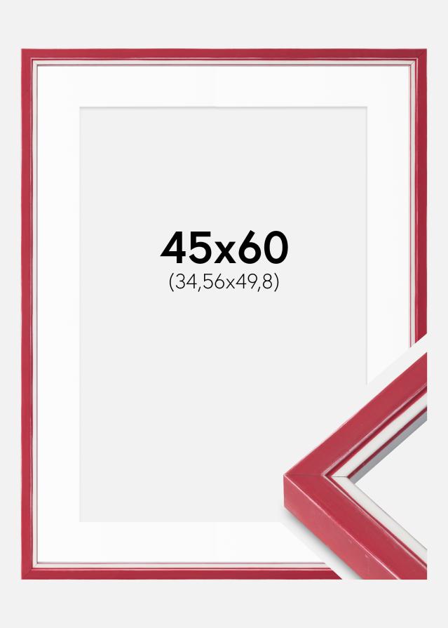 Ramme Diana Rød 45x60 cm - Passepartout Hvit 14x20 inches