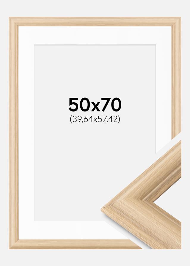Ramme Västkusten Eik 50x70 cm - Passepartout Hvit 16x23 inches