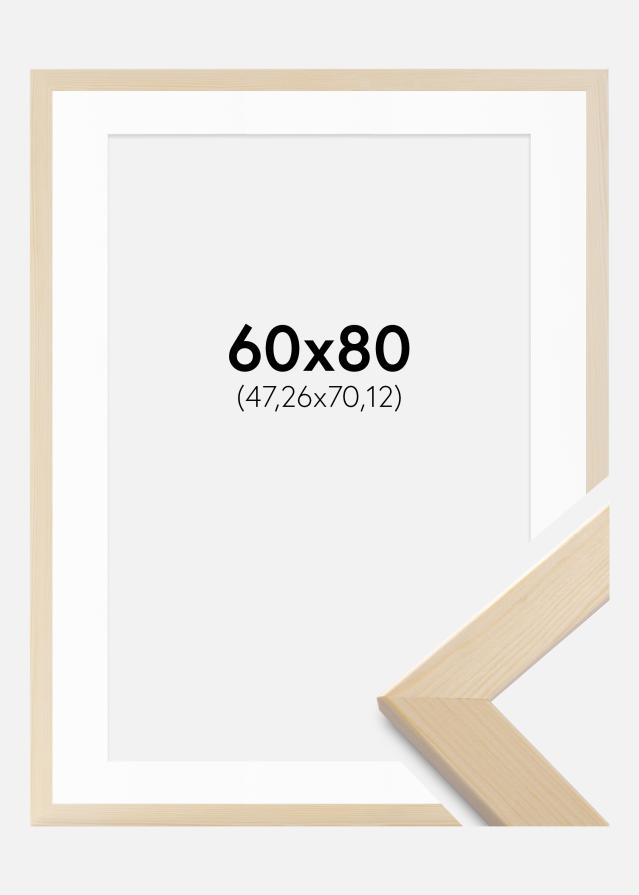 Ramme Trendline Naturlig 60x80 cm - Passepartout Hvit 19x28 inches