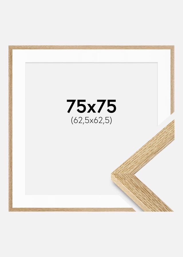 Ramme Selection Eik 75x75 cm - Passepartout Hvit 25x25 inches