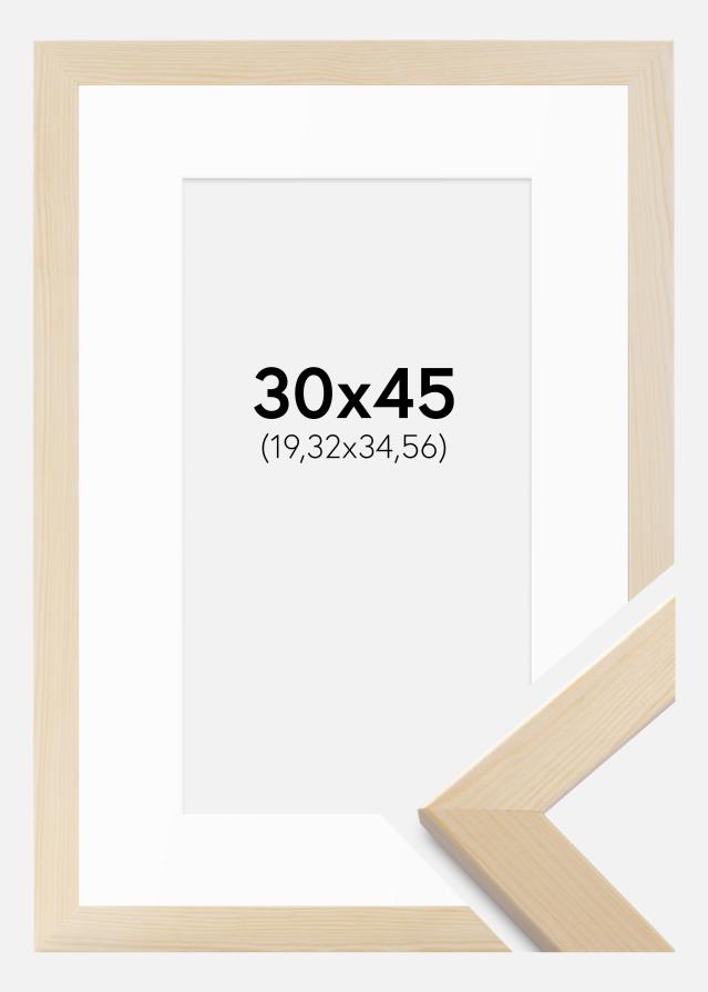 Ramme Trendline Natur 30x45 cm - Passepartout Hvit 8x14 inches