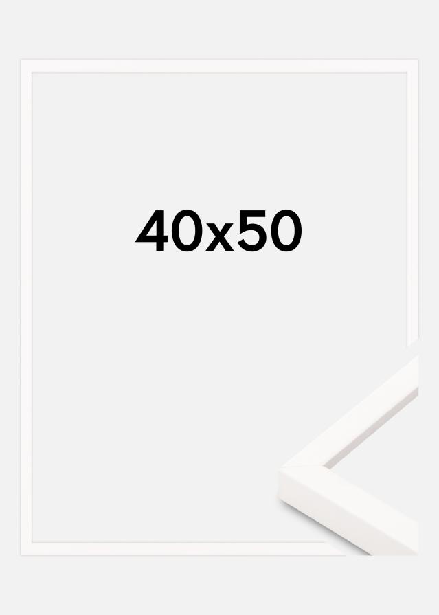 Bilderamme Hvit Smal 40 x 50 cm
