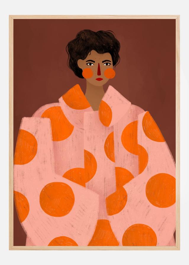 Woman With Orange Dots Plakat