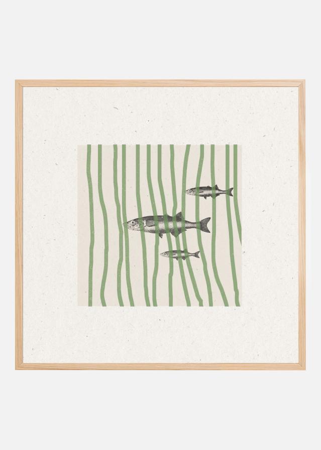 Fish in Striped Waves Plakat