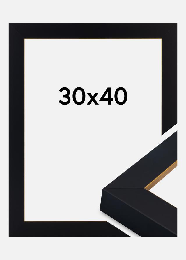 Ramme Sussex Akrylglass Svart/Gull 30x40 cm