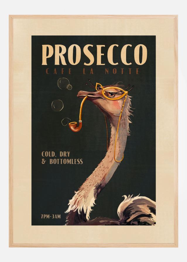 Art Deco Prosecco Wall Art Of An Ostrich Plakat