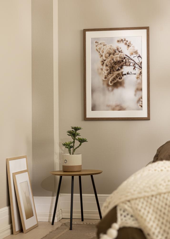 Ramme Stilren kald brun 50x70 cm - Passepartout Hvit 15x23 inches