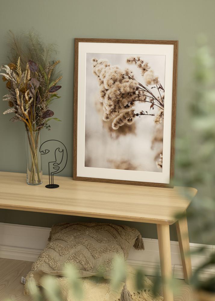 Ramme Stilren kald brun 50x70 cm - Passepartout Hvit 15x23 inches