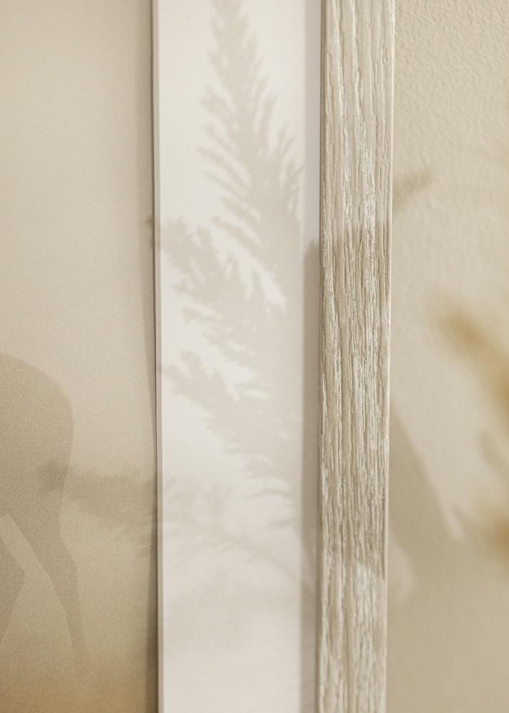 Ramme Stilren lys grå eik 42x59,4 cm - Passepartout Hvit 25x38 cm