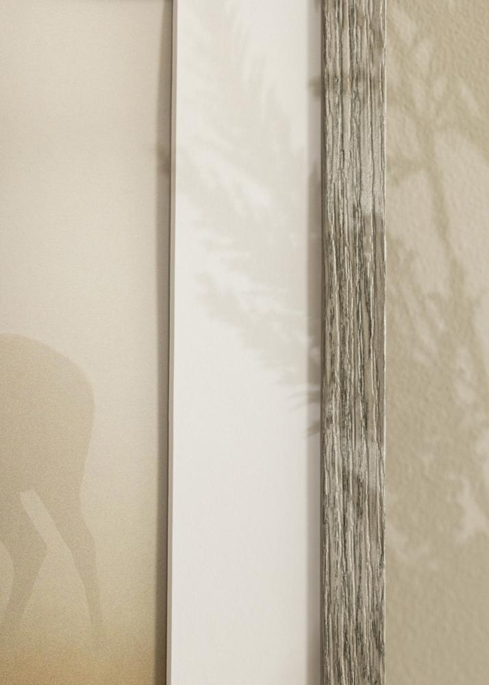 Ramme Stilren grå eik 40x50 cm - Passepartout Hvit 27,5x37 cm