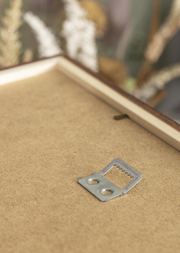 Ramme Stilren varm brun 40x40 cm - Passepartout Hvit 28x28 cm