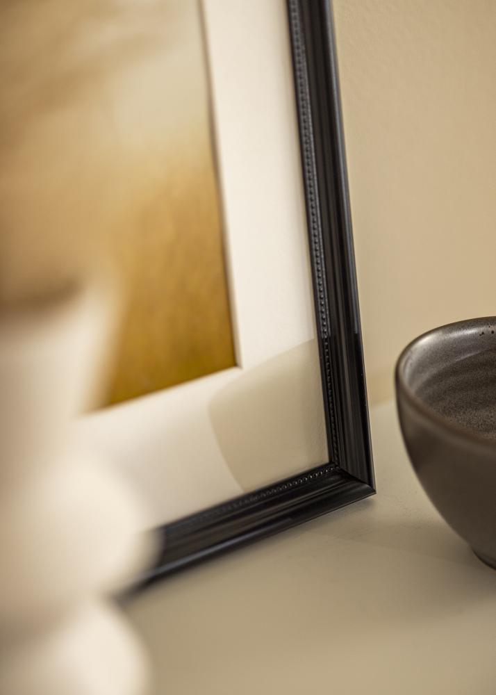 Ramme Gala Svart 13x18 cm - Passepartout Hvit B7 88x125 mm