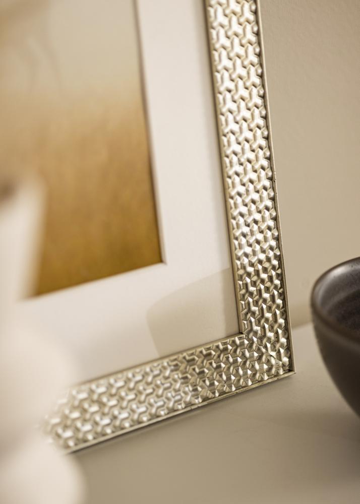 Ramme Grace Sølv 30x40 cm - Passepartout Hvit 22x32 cm