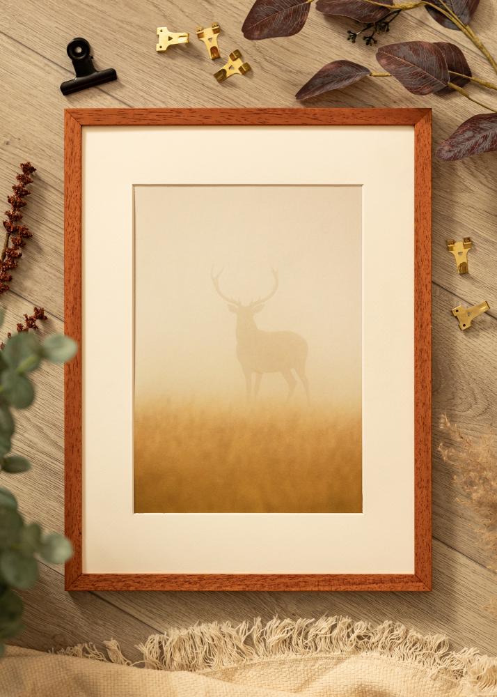 Ramme Ares Kirsebær 40x40 cm - Passepartout Hvit 29x29 cm