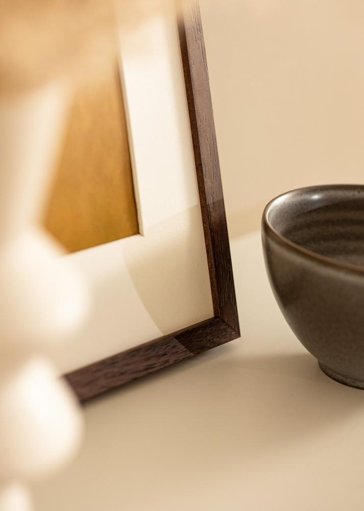 Ramme Ares Teak 28x35 cm - Passepartout Hvit 7x10 inches