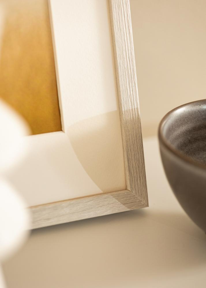 Ramme Ares Hvit Eik 40x40 cm - Passepartout Hvit 12x12 inches