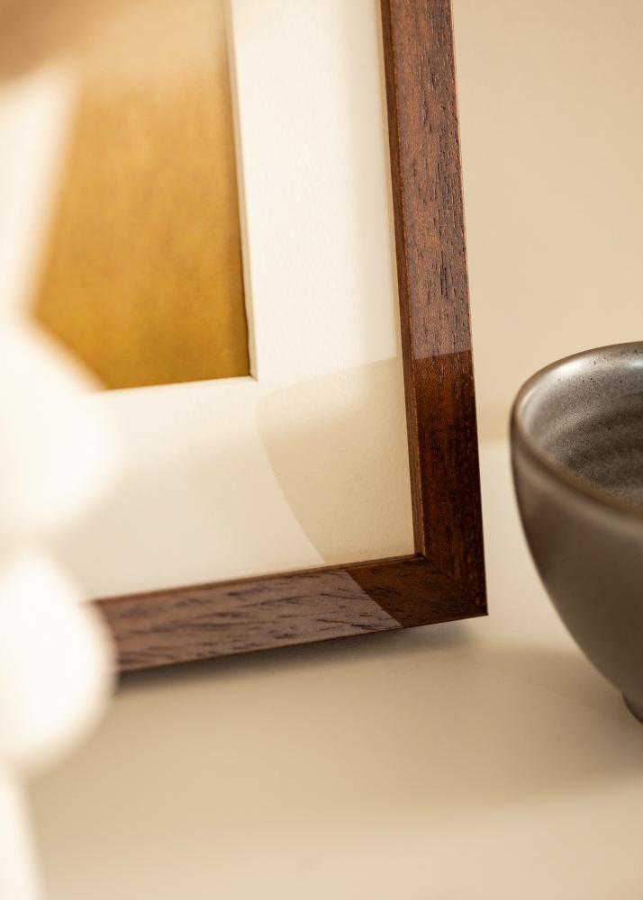 Ramme Hermes Teak 40x50 cm - Passepartout Hvit 28x35 cm