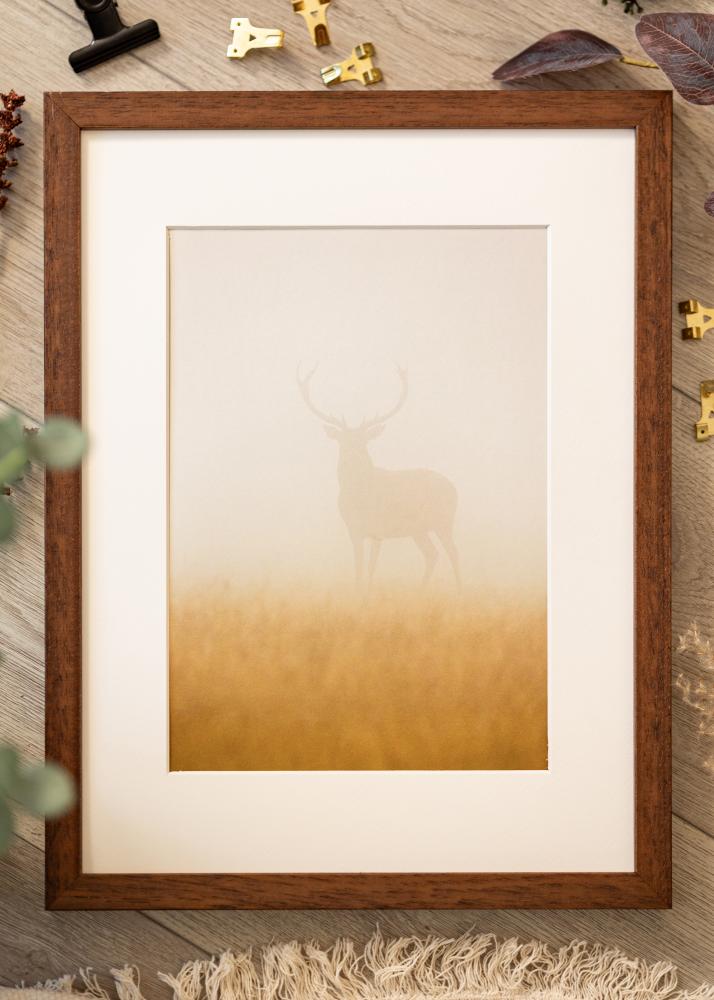 Ramme Hermes Teak 40x50 cm - Passepartout Hvit 28x35 cm