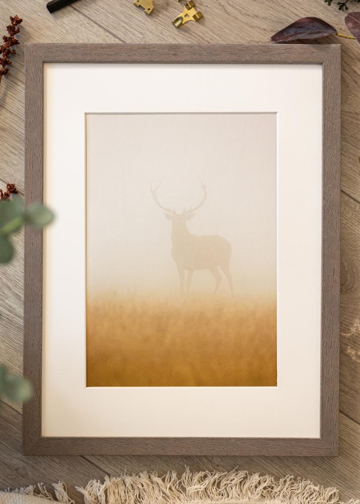 Ramme Hermes Grå 60x60 cm - Passepartout Hvit 50x50 cm