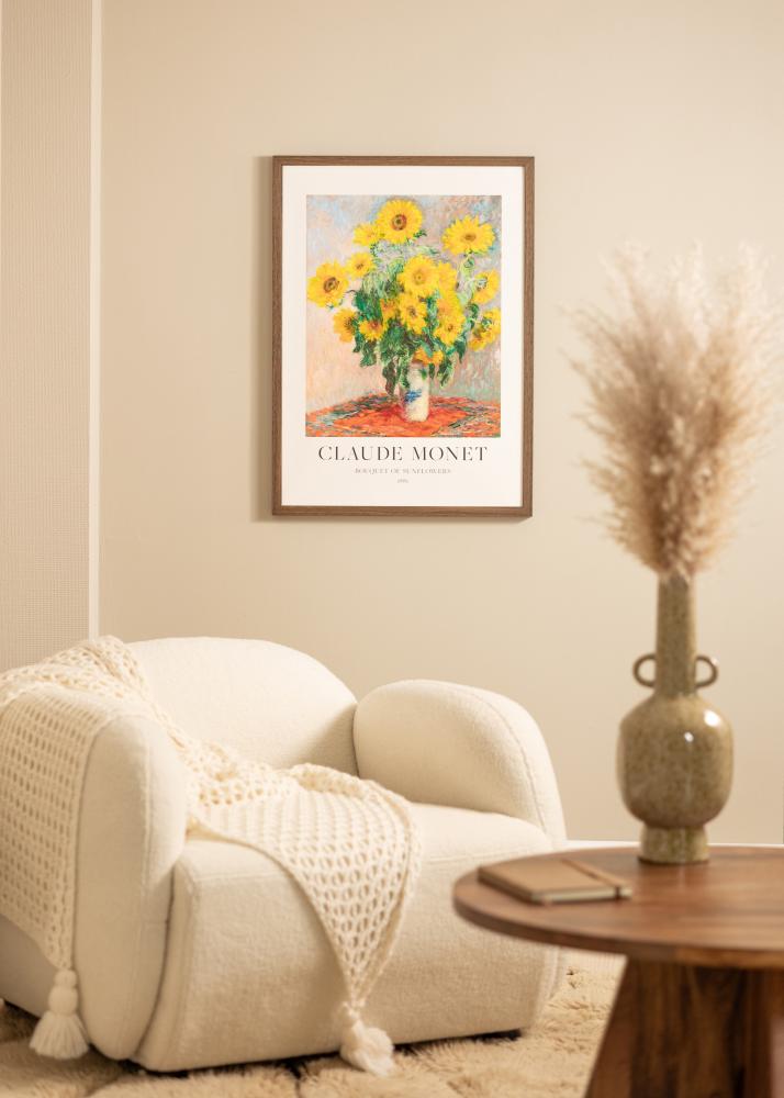 Ramme Hermes Valnøtt 70x90 cm - Passepartout Hvit 55x70 cm