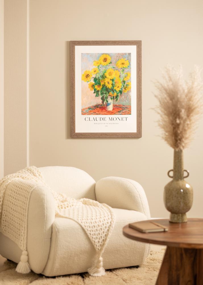 Ramme Juno Grå 40x50 cm - Passepartout Hvit 11x15 inches