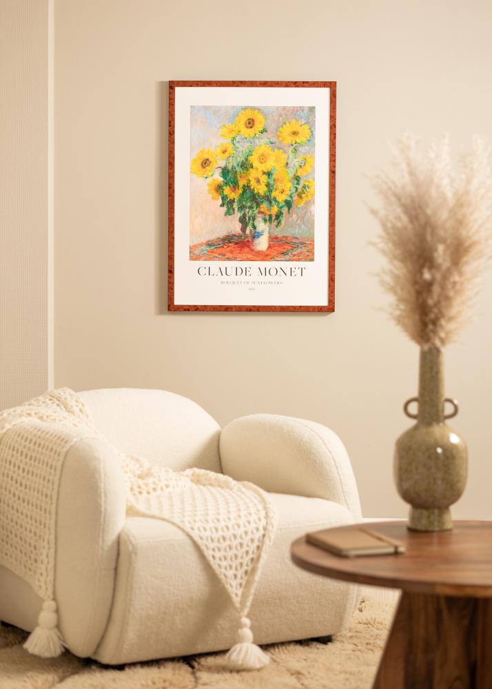 Ramme Hermes valnøtt 60x70 cm - Passepartout Hvit B2 500x707 mm