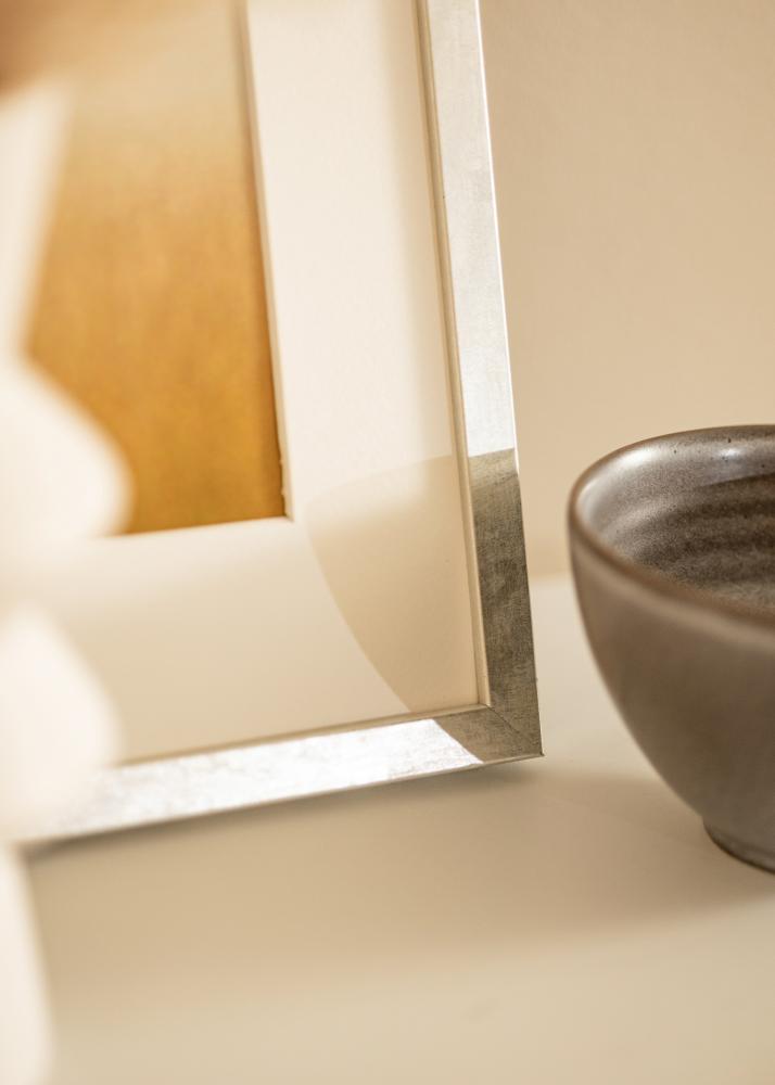 Ramme Ares Sølv 24x30 cm - Passepartout Hvit 7x9 inches