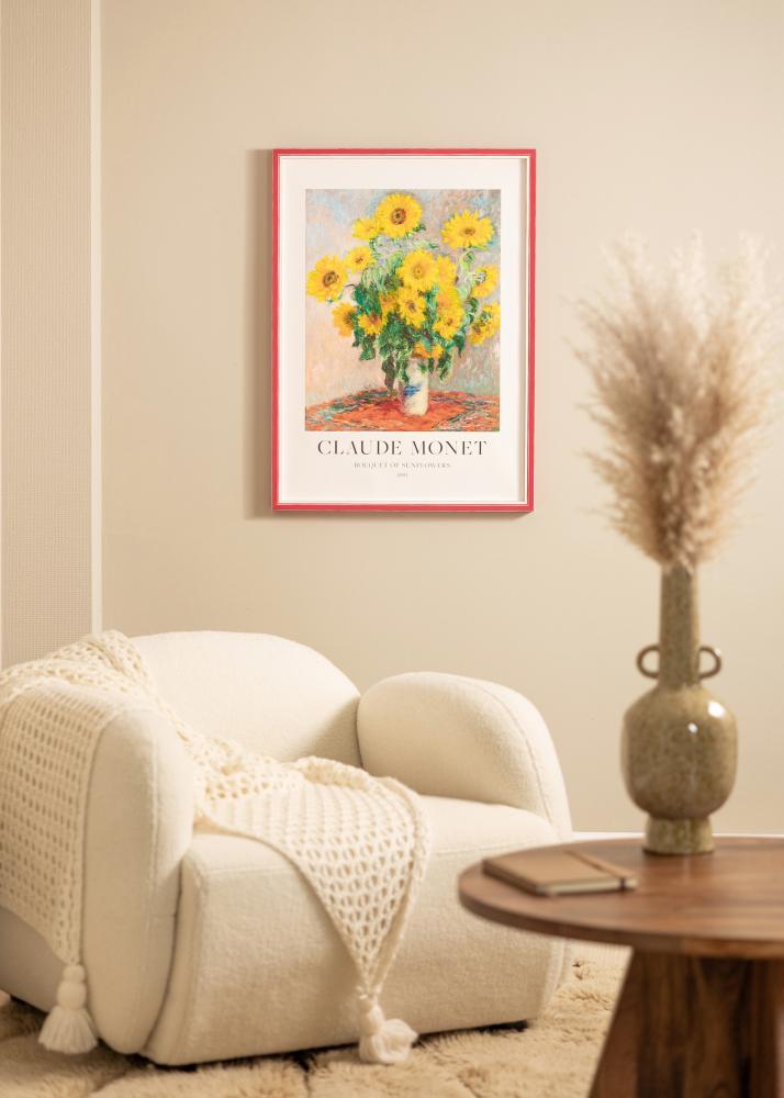 Ramme Diana Rød 20x25 cm - Passepartout Hvit 15x20 cm