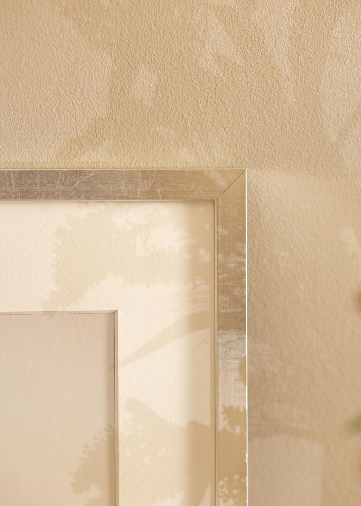 Ramme Minerva Sølv 45x60 cm - Passepartout Hvit 13x19 inches