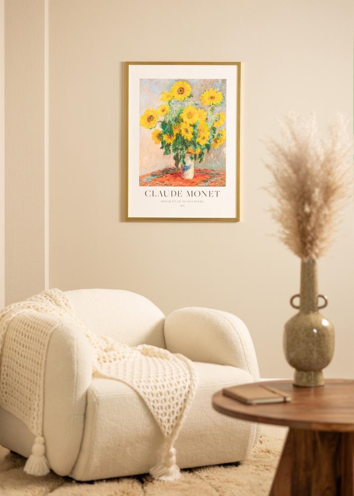 Ramme Minerva Gull 45x60 cm - Passepartout Hvit 32x45 cm