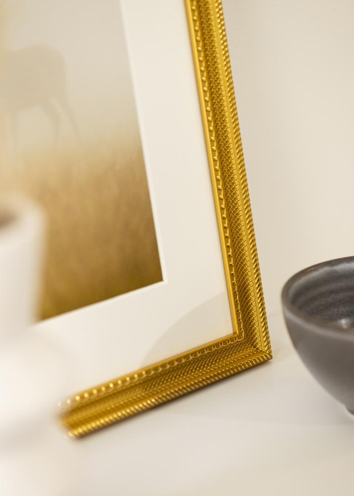 Ramme Lattice Gull 50x70 cm - Passepartout Hvit 16x24 inches