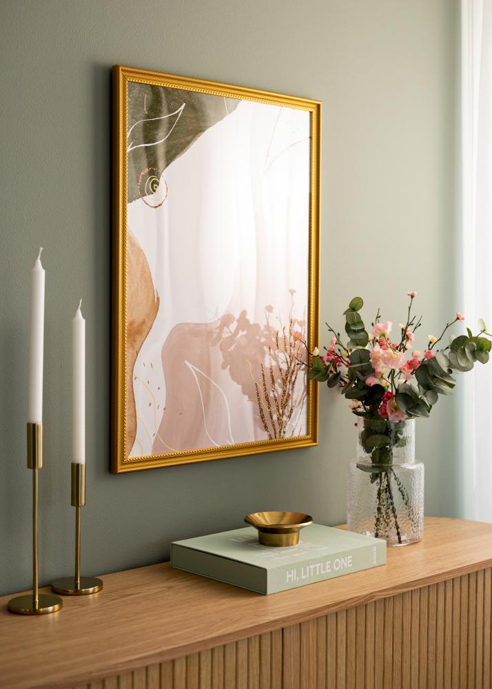 Ramme Lattice Gull 50x70 cm - Passepartout Hvit 16x24 inches