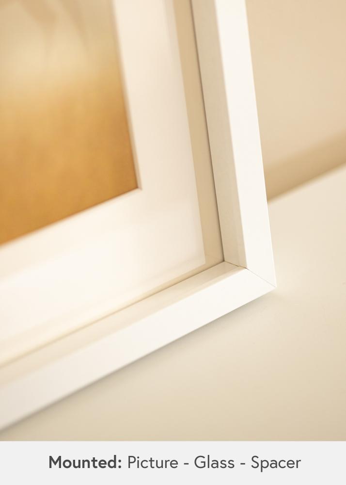 BGA Boksramme Hvit 40x60 cm - Passepartout Hvit 25x50 cm