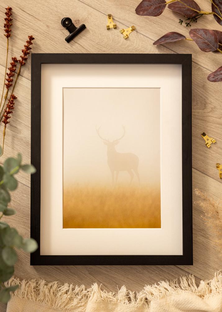 BGA Boksramme Svart 30x45 cm - Passepartout Hvit 8x14 inches