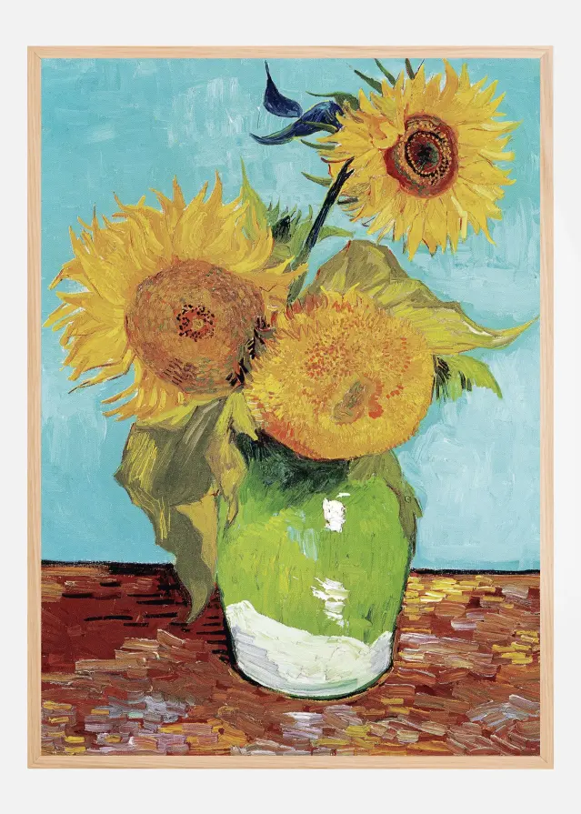 Vase With Three Sunflowers Plakat