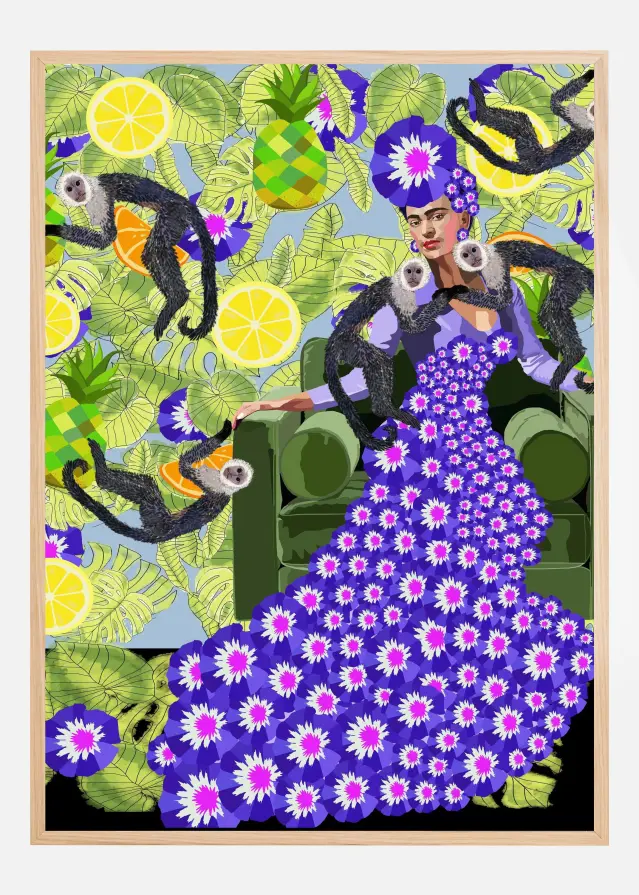 Frida in the Garden Plakat