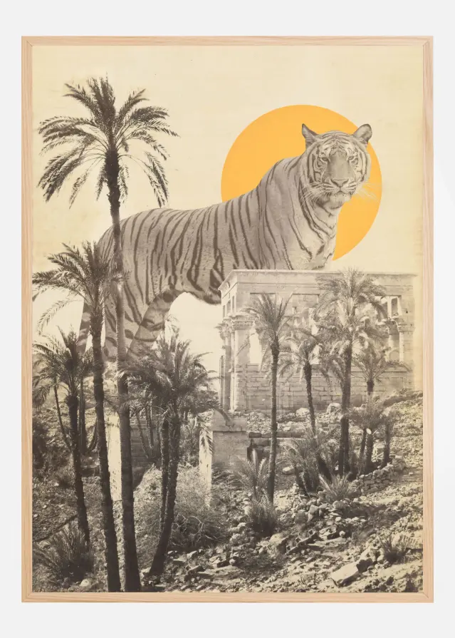 Giant Tiger In Ruins Plakat