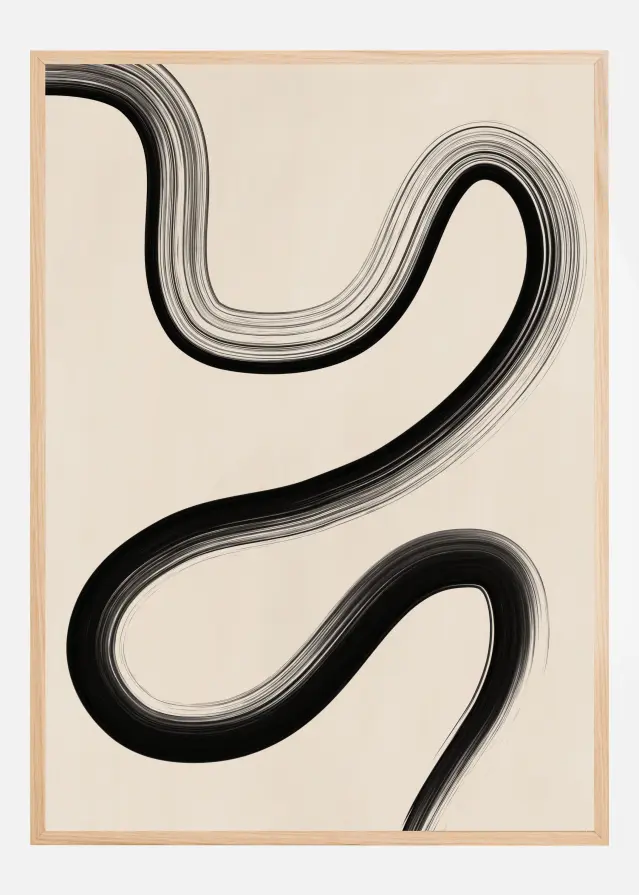 Black Brush Stroke Art Plakat