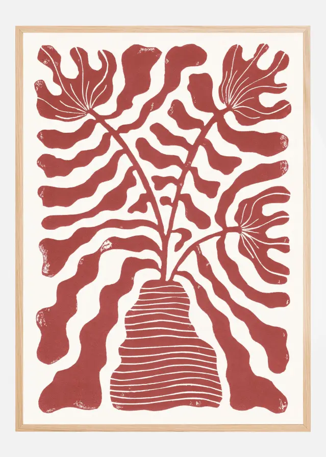 Red Flowers In a Vase Plakat