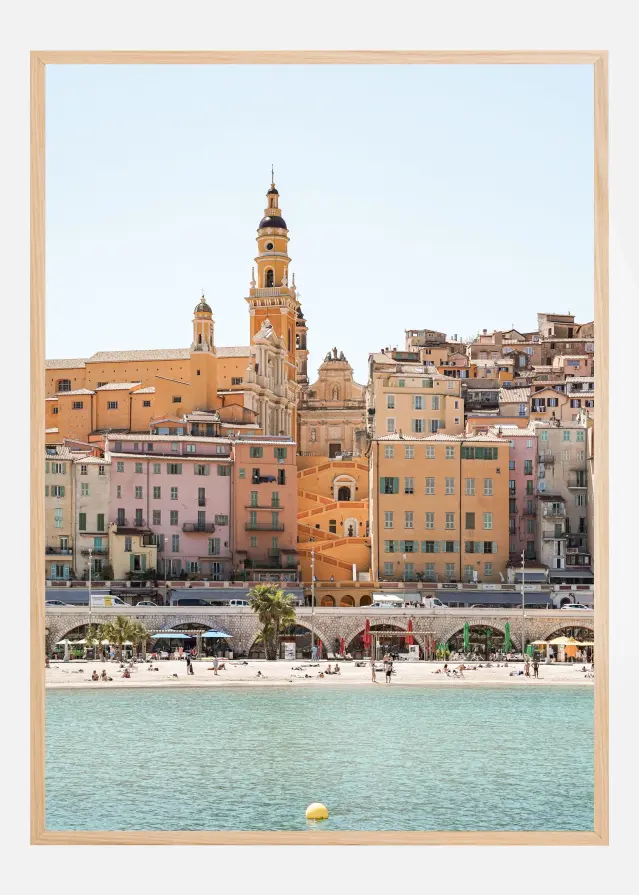 Skyline of Menton Plakat