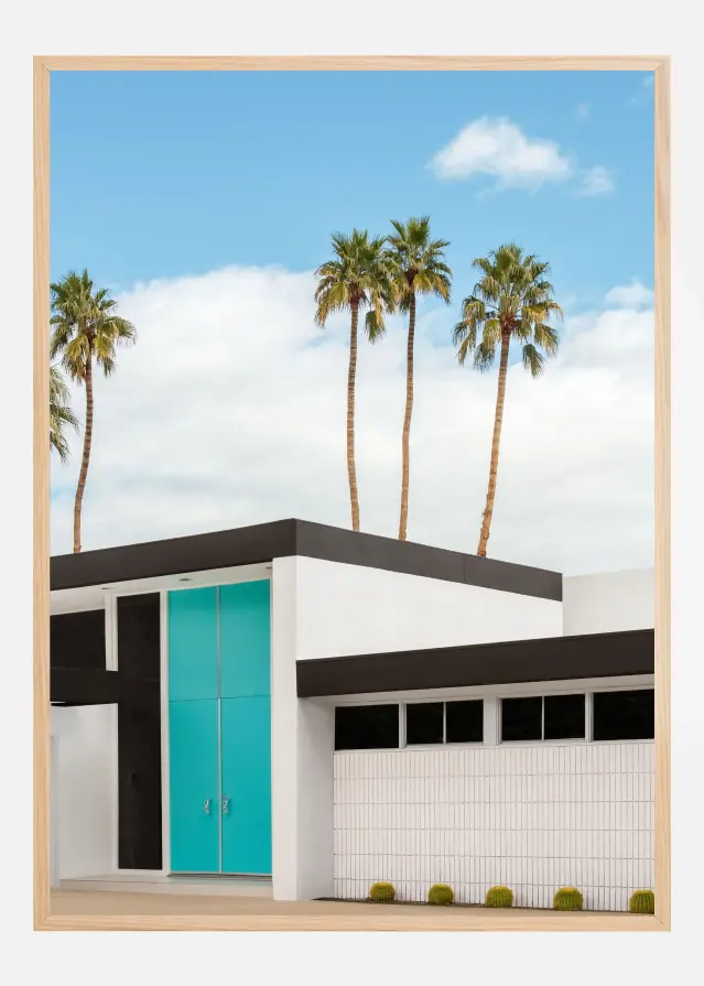 Turquoise Blue Doors on a Modern Home Plakat