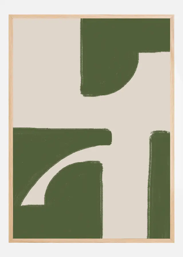 Green Beige Modern Plakat