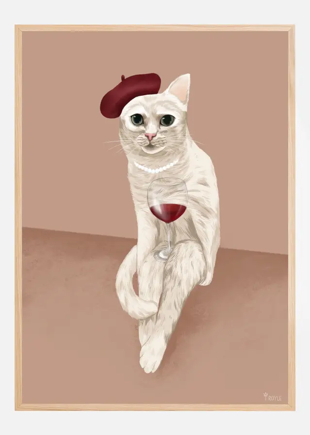 Classy Wine Cat Plakat
