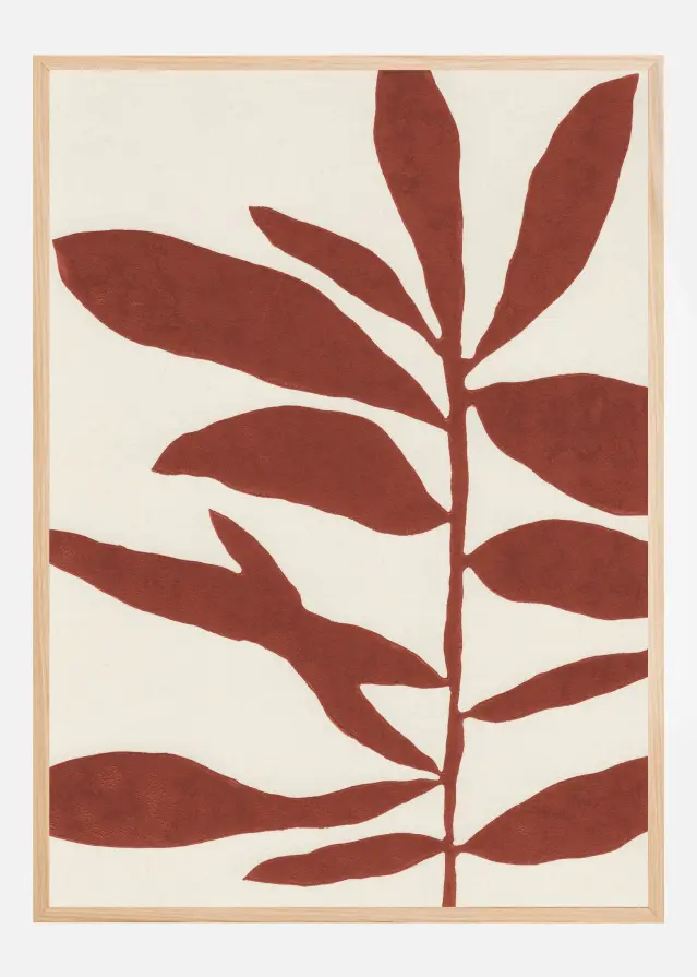 Linocut Branch #3 : Saffron Red Plakat